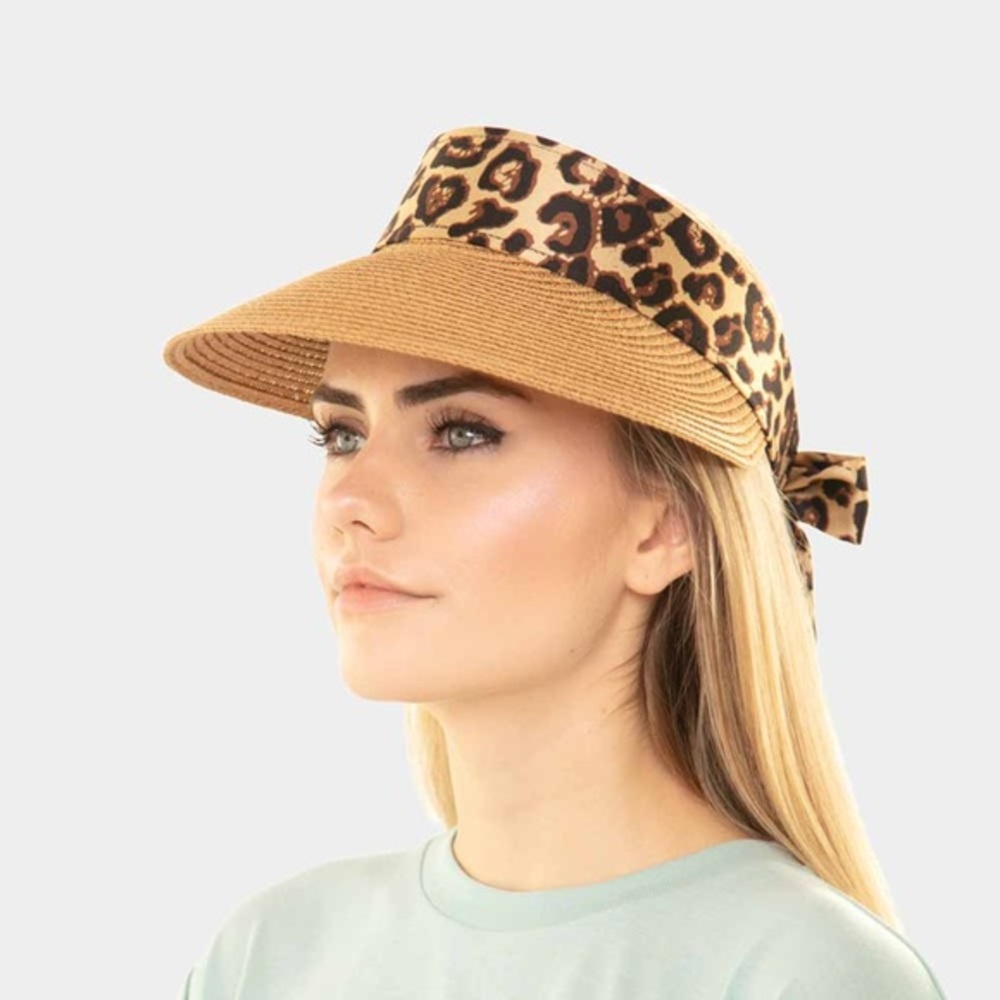 Leopard sun visor hat
